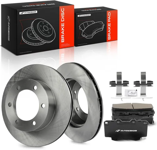 A-Premium Kit de rotores de freno de disco ventilados delanteros de 11.69 pulgadas (11.685 in) + pastillas de cerámica compatibles con modelos