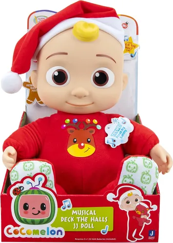 Miniatura 2 de CoComelon - Muñeco JJ con la música «Deck the Halls», incluye muñeco JJ Roto con sombrero de Santa; muñeco festivo con sonidos activados, juguetes