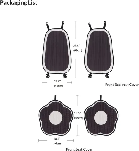 Miniatura 5 de Lindas fundas de asiento de automóvil para mujeres y niñas, funda de asiento delantero de automóvil, lavable a máquina, compatible con bolsa