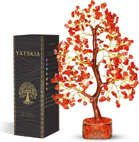 Miniatura 36 de YATSKIA - Árbol de cristal turquesa Feng Shui, alambre, bonsái Buhha, estatua reiki, Chakra curativo energía positiva, buena suerte dinero regalos