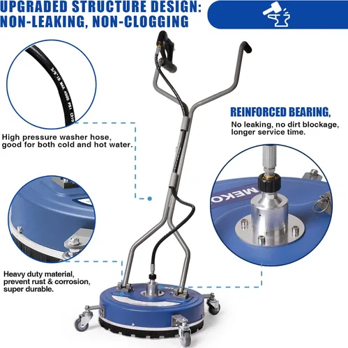 Miniatura 5 de MEKOH Limpiador de superficie para lavadora a presión de 20 pulgadas, 4500 PSI, accesorio de limpiador de superficie con ruedas, accesorio