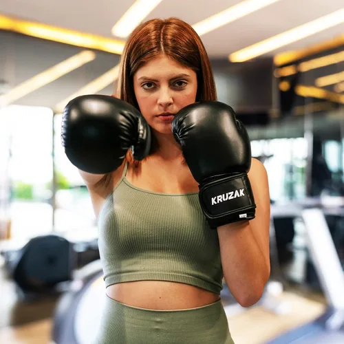 Miniatura 4 de Kruzak Guantes de boxeo simples para sparring, kickboxing, Muay Thai, artes marciales y lucha MMA - Guantes de saco de boxeo para hombres y mujeres