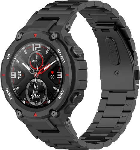 Miniatura 5 de FitTurn Compatible con las correas Amazfit T-Rex, pulsera elegante de repuesto de acero inoxidable sólido de metal ajustable con herramientas