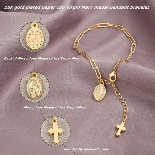 Miniatura 2 de Delicada pulsera de cadena ovalada de oro de 18 quilates con eslabones ajustables, hecha a mano para mujer, pulsera de cadena de clip para mujer