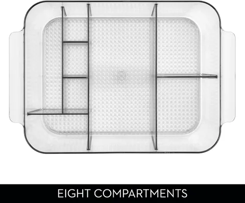 Miniatura 5 de iDesign Organizador de maquillaje para encimera, almacenamiento para cosméticos y artículos de tocador, juego de 2, transparente, fabricado