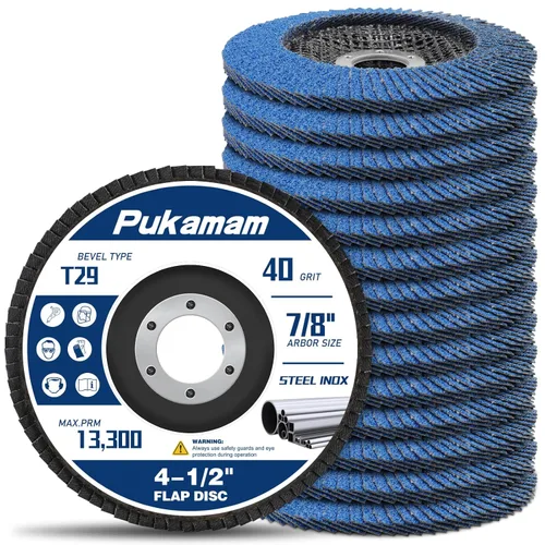 Miniatura 11 de 24 paquete de discos de solapa 4 1/2 para amoladora angular, grano 40 60 80 120, tipo 29, rueda de pulido de circonita para lijado de madera y metal