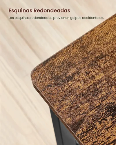 Miniatura 6 de VASAGLE Juego de 2 sillas de comedor, sillas de madera rústica con marco de acero metálico, fácil de montar, asiento cómodo, silla moderna de granja