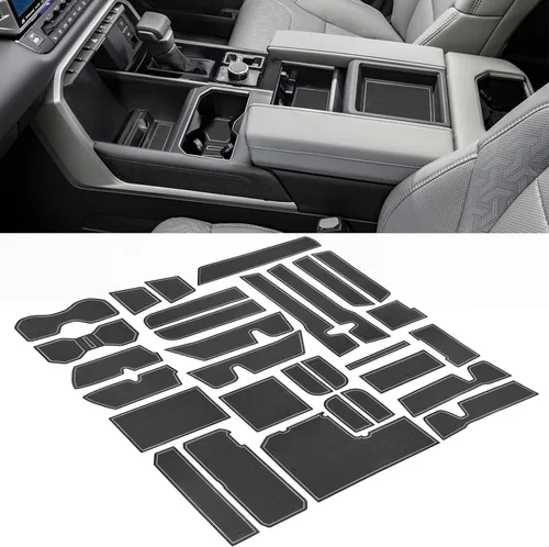 Miniatura 9 de Forro personalizado para accesorios Toyota Tundra 2022 2023 2024 2025 2026, insertos para portavasos, alfombrillas para consola central