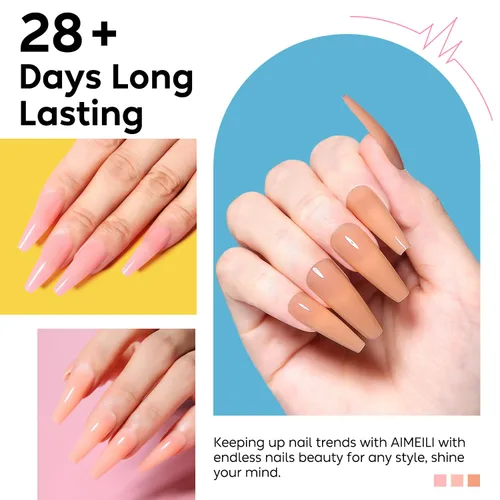 Miniatura 3 de AIMEILI Gel de extensión de uñas de poli, 6 colores, para realce de uñas, diseño de arte de uñas, bricolaje, salón de uñas, regalo para mujeres, kit