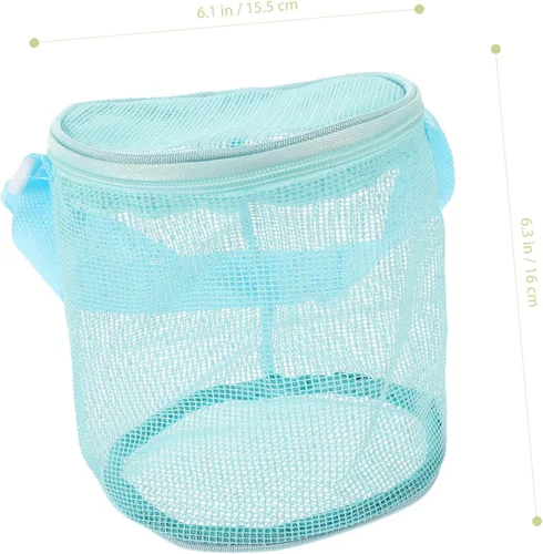 Miniatura 2 de Bolsa de playa para niños y niñas al aire libre, cubo de juguete de malla, organizador de almacenamiento de playa, guarda los juguetes en su lugar