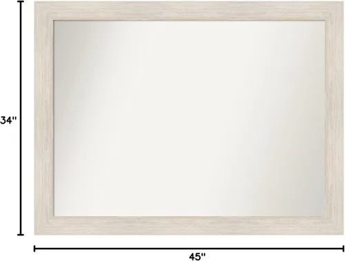 Miniatura 6 de Amanti Art Espejo de baño blanco para sobre el fregadero, 34 x 45 pulgadas, espejo de tocador rectangular de madera blanca lavado a medida, marco