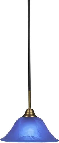 Miniatura 76 de Toltec Lighting Paramount - Mini colgante de 1 luz en acabado negro mate con cristal de arte perla de 7 pulgadas y estilo negro