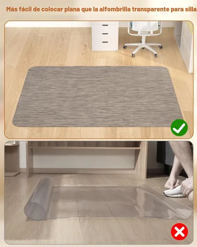 Miniatura 4 de Blvornl Alfombrilla para silla de oficina para suelo de madera dura, 35.4"×47.2" alfombrilla para silla de computadora de escritorio para madera
