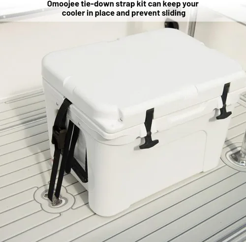 Miniatura 3 de Kit de amarre para enfriador Omoojee, correas fijas para enfriadores YETI y RTIC para barco, cubierta, cama de camión, evita que se deslice
