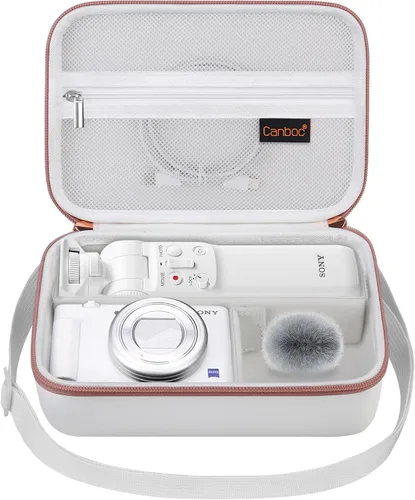 Miniatura 8 de Canboc Estuche de Transporte para Cámara Sony ZV-1F/ ZV-1/ ZV-1 II Vlog Cámara Digital y Kit de Accesorios para Vlogger Trípode, Bolsa de Negro