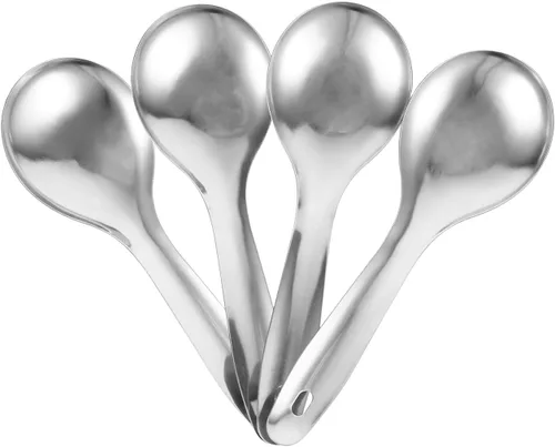 Hemoton Juego de 4 cucharas de arroz de acero inoxidable para cocina y comedor de 9.2 pulgadas de largo, ideal para uso doméstico y restaurante