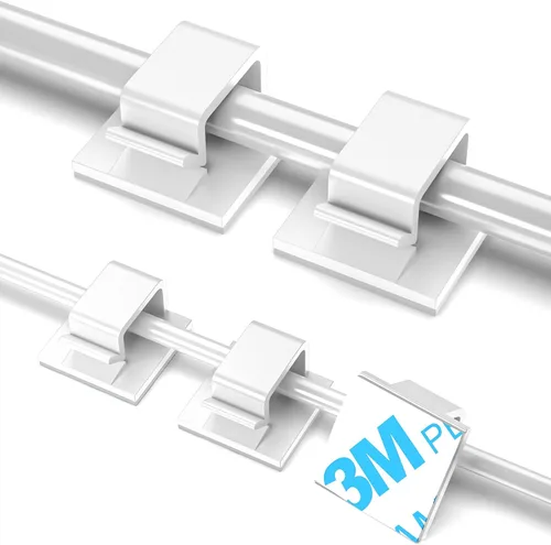Miniatura 9 de Clips de organización de cables, clips grandes para gestión de cables debajo del escritorio, organizador adhesivo de múltiples cables Negro