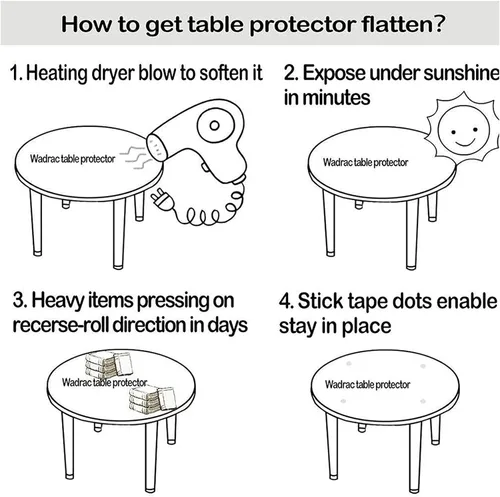 Miniatura 7 de Protector de mesa de PVC transparente para mesas de comedor, cubierta de plástico transparente fuerte, almohadilla impermeable lavable, grueso 0.118