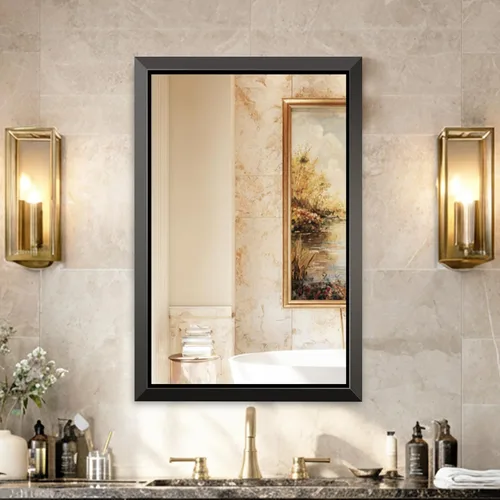 Miniatura 21 de USHOWER Espejos de baño para sobre el fregadero, espejo rectangular con marco de metal, espejo de tocador moderno de granja, montado en la pared
