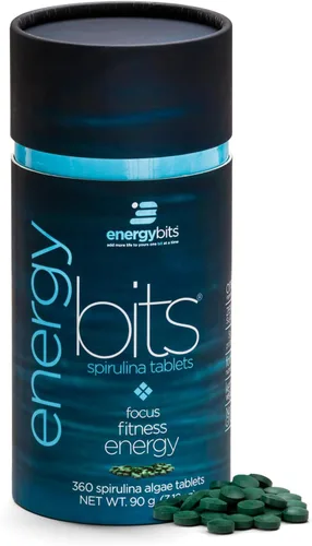 ENERGYBITS - Tabletas orgánicas de espirulina - Superalimento de algas a base de plantas - para concentración, fitness, energía - Proteína vegetal -