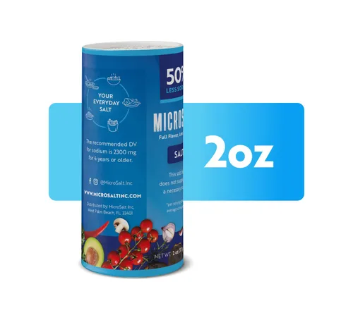Miniatura 5 de Microsalt 50 % menos de sal de sodio, sustituto de sal regular, sal de condimento para cocinar, condimentar y hornear, sabor completo, menos sodio