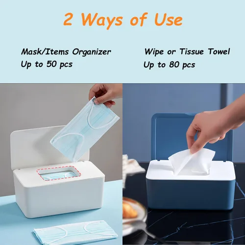 Miniatura 3 de Seposeve - Dispensador de toallitas, soporte para toallitas para bebés y adultos, contenedor de toallitas recargable, mantiene las toallitas