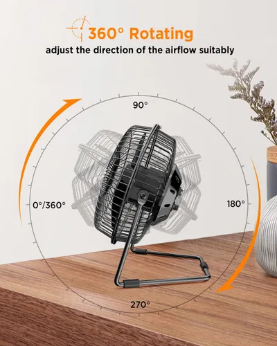 Miniatura 4 de EasyAcc Ventilador de escritorio USB de 5 pulgadas, pequeño ventilador de escritorio USB