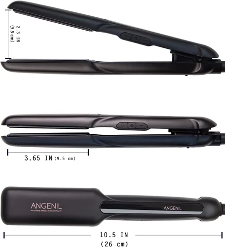 Miniatura 9 de ANGENIL Plancha de cerámica para alisar y rizar el cabello 2 en 1, plancha profesional para cabello más brillante y suave, pantalla LCD, Rosa