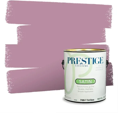 Miniatura 241 de Prestige Paints Pintura exterior e imprimación en uno, 1 galón, plano, coincidencia comparable de Valspar* Amber Rose*