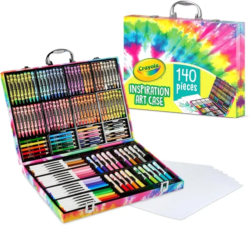 Miniatura 7 de Estuche de Arte Crayola Inspiration - Juego de Colorear Tie-Dye (140 piezas), Set de Suministros de Arte para Niños, Kit de Dibujo de Viaje, Regalo