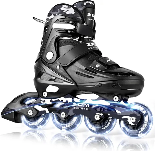 Miniatura 12 de 2PM SPORTS Patines en línea para niños y niñas de edades 5-8, 8-12, 3-5, 4-8, 6-12 con ruedas que se iluminan, patines de ruedas ajustables