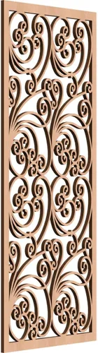 Miniatura 9 de 9 3/8"W x 24 3/8"H x 1/4"T Marilla Decorativos Paneles de Pared de Madera Calado, Abedul