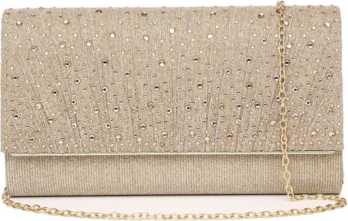 Miniatura 8 de DETARA Bolsos de noche para mujer, con lentejuelas y purpurina para mujer, bolso de mano brillante, bolso formal para boda, fiesta, baile
