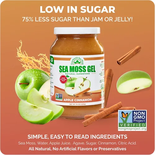 Miniatura 7 de Gel orgánico de musgo de mar (8 sabores) – 16 onzas – fruta real – musgo de mar silvestre