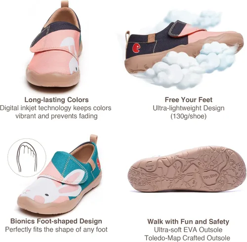 Miniatura 6 de UIN Mocasines casuales de lona para niños y niñas, zapatos de moda, divertidos zapatos de viaje pintados