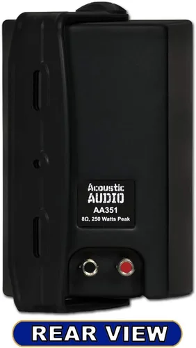 Miniatura 7 de Acoustic Audio by Goldwood AA351B - Altavoces de 2 vías de alto rendimiento para interiores y exteriores de 500 W con graves potentes (1 par, negro)