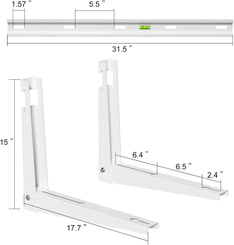 Miniatura 3 de Soporte de montaje en pared exterior para aire acondicionado mini split sin conductos, sistemas de bomba de calor, soporta hasta 330 libras