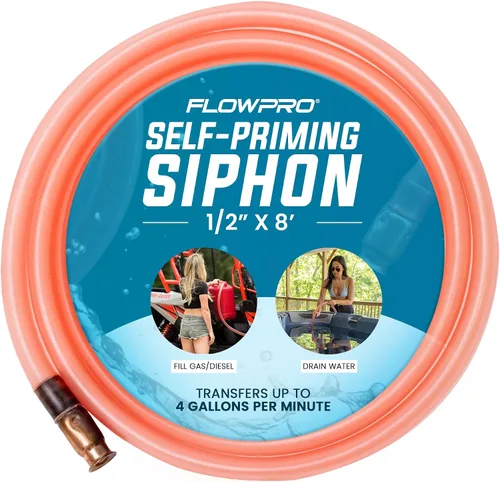 Bomba de sifón autocebante para gas, combustible, aceite, agua, agitador de 1/2" x 8' | Para barco de wake, pontón, moto acuática, moto de agua,