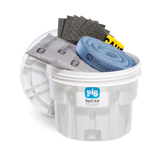 Miniatura 2 de Kit de derrames de cerdo en tambor de salvamento de 20 galones Absorbe hasta 12 galones Blanco KIT211