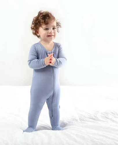 Miniatura 6 de RRP Pijama unisex de rayón de bambú para bebé, pijama suave para dormir, cierre de cremallera de 2 vías, 0-18 meses