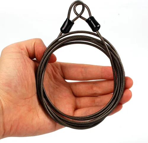 WANLIAN Cerradura de cable de acero inoxidable, cerradura de seguridad de viaje al aire libre de 6.5 pies, cerradura de equipaje de cuerda de