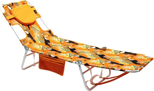 Miniatura 9 de SUNNYFEEL - Silla de bronceado plana con agujero boca abajo y ranuras para los brazos, silla de playa para tomar el sol, silla plegable de 5