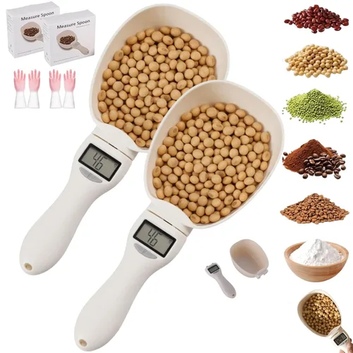 Miniatura 8 de Cuchara medidora electrónica con conversión de onzas/onza líquida/ml/gramo, cucharas medidoras digitales ajustables para cocinar hornear, cuchara