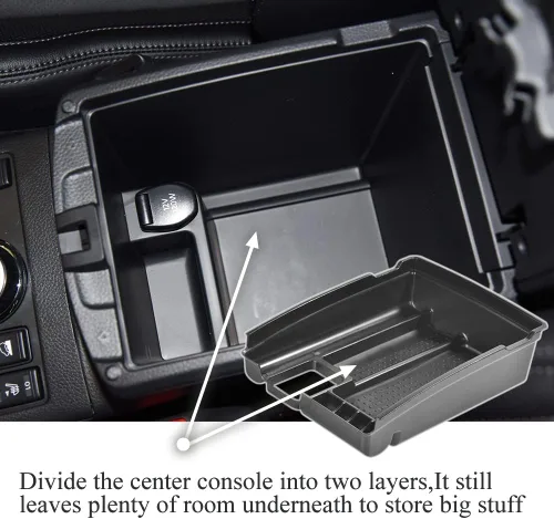 Miniatura 4 de Caja organizadora de consola central compatible con Nissan Rogue 2014-2020 Rogue Sport 2017-2022, Murano 2015-2024, bandeja de inserción de ABS