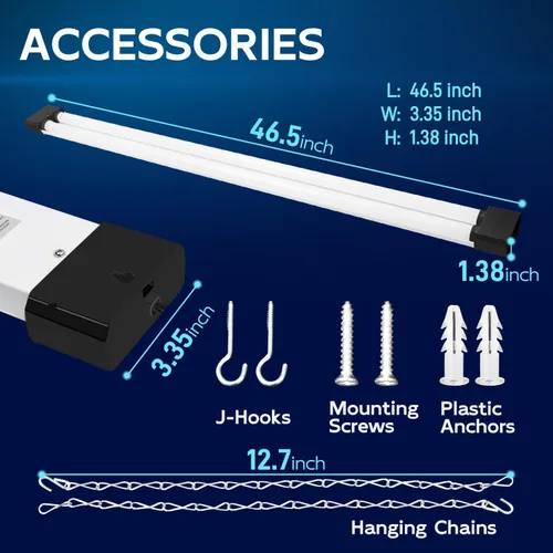 Miniatura 6 de hykolity Luz LED de 5000 K para tienda, 4 pies, luz diurna de 42 W, luces de techo LED para garajes, talleres, sótanos, colgantes o empotrados