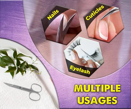 Miniatura 4 de ARSUK Tijeras de uñas curvadas para mujeres y hombres, tijeras de uñas para uñas y dedos de las manos para puntas de uñas y tijeras pequeñas