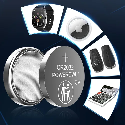 Miniatura 7 de POWEROWL Paquete de 12 Baterías CR2032 de Alta Capacidad - Reemplazo de Batería CR2032 de Litio 3V para Apple Airtag, Llavero, Control Remoto
