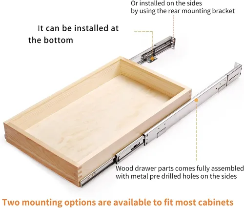 Miniatura 5 de Mulush Organizador de cajones de madera de 29 pulgadas de ancho x 21 pulgadas de profundidad x 3 pulgadas de alto, cierre suave para cocina
