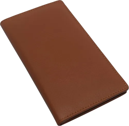Miniatura 3 de RFID bloqueo doble cuero genuino tarjeta de crédito titular de identificación cartera larga, CN Bronceado, Bifold