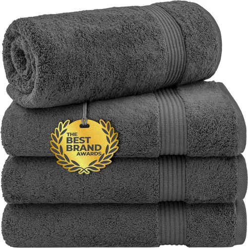 Miniatura 104 de Cotton Paradise - Juego de 4 toallas de mano para baño, 100% algodón turco, toallas suaves y absorbentes para la cara, toallas de mano color gris